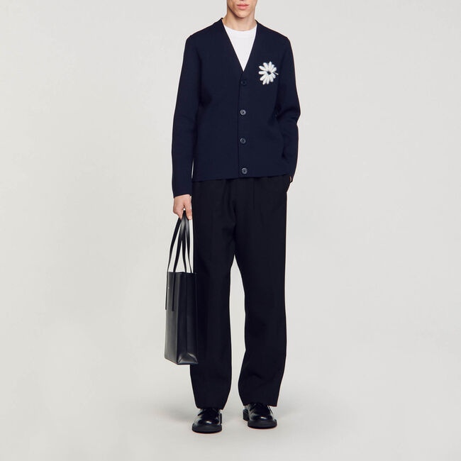 Jacquard floral cardigan