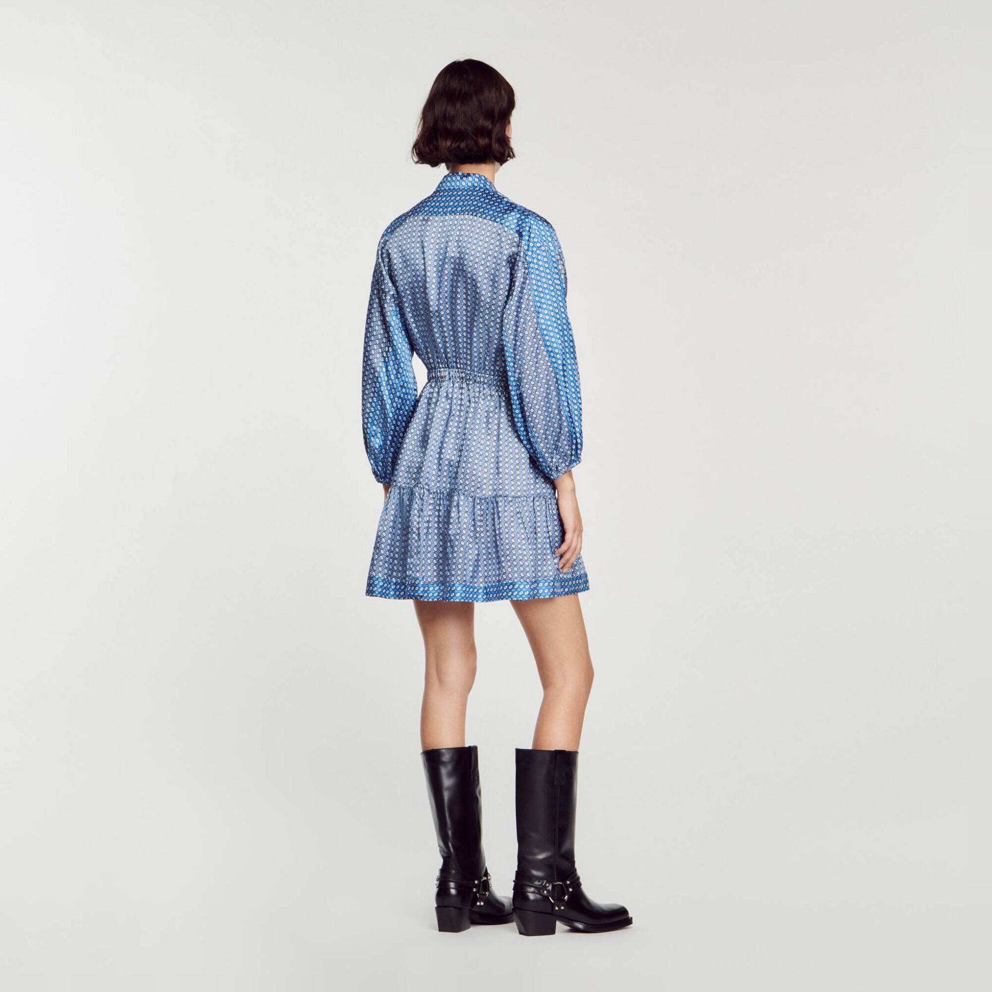 Short tie-print dress