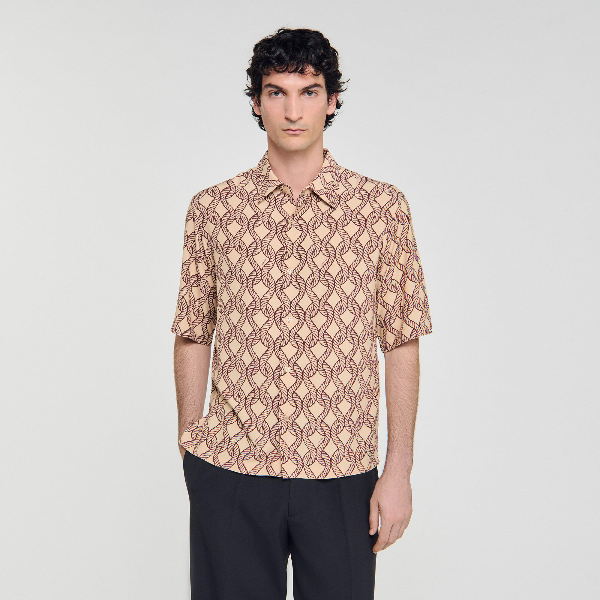 Loose-fit rope print shirt