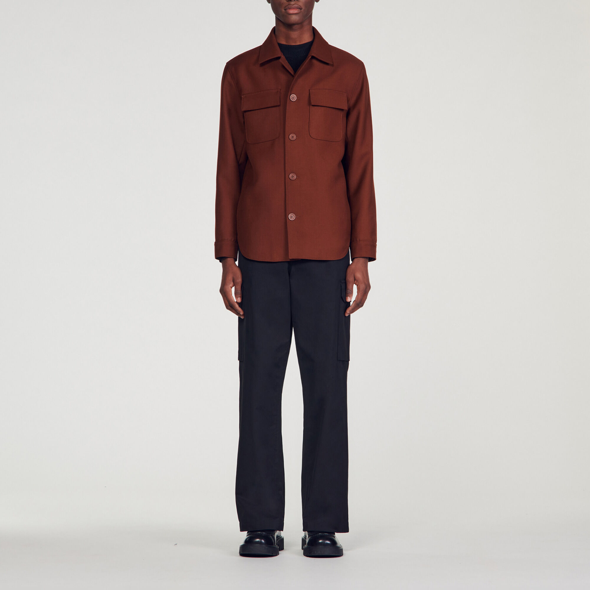Wool blend overshirt