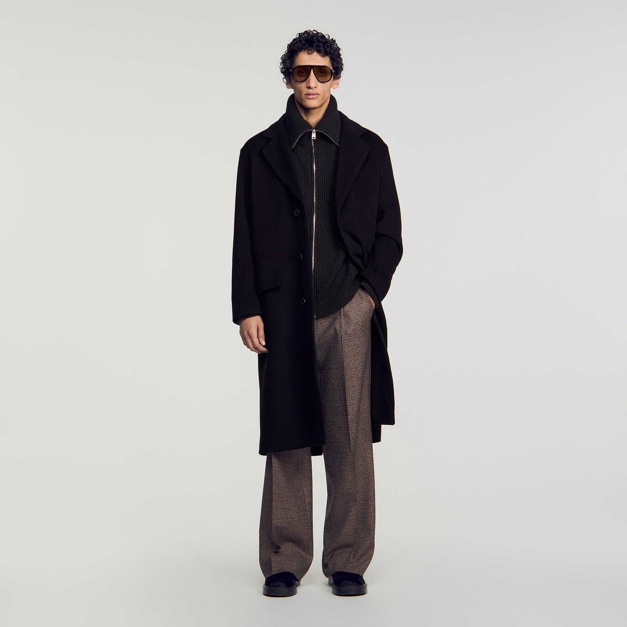 Long wool and cashmere coat - Men | Sandro