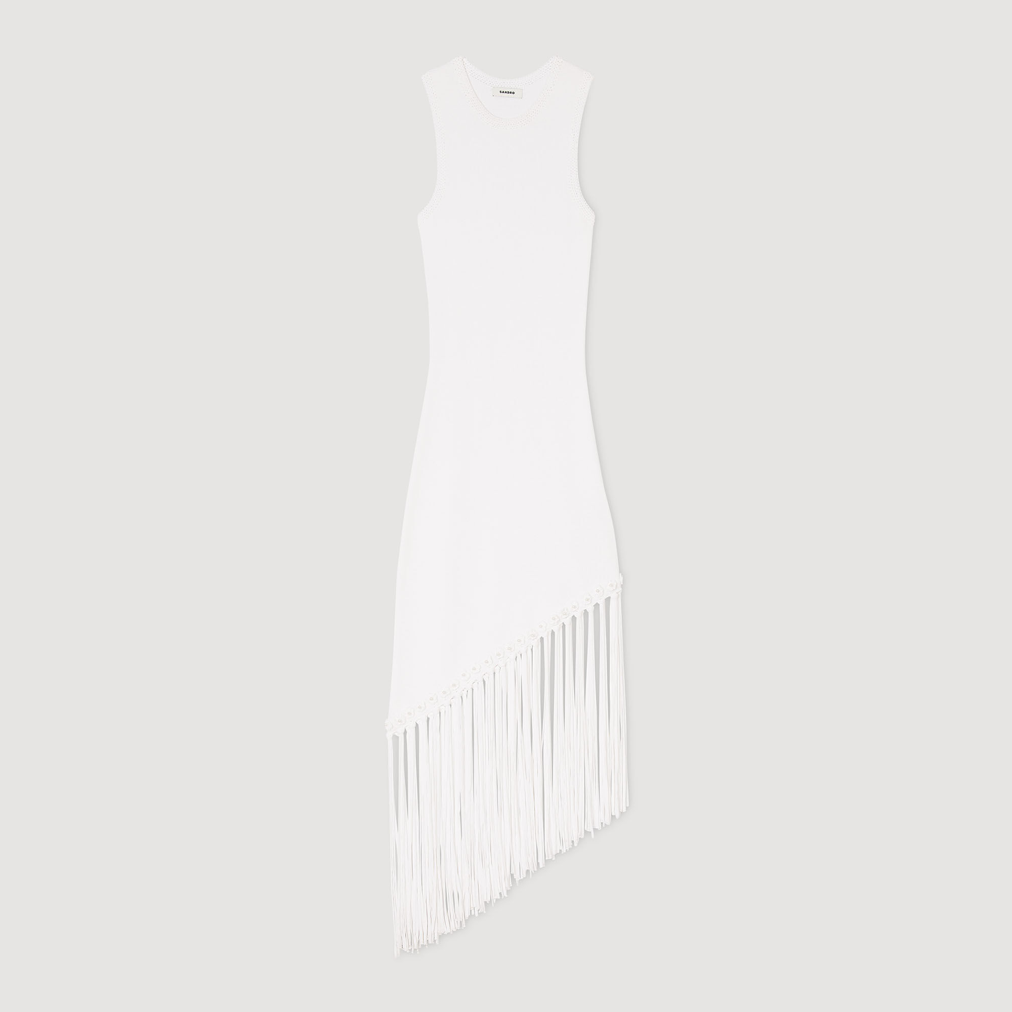 Fringed crochet maxi dress