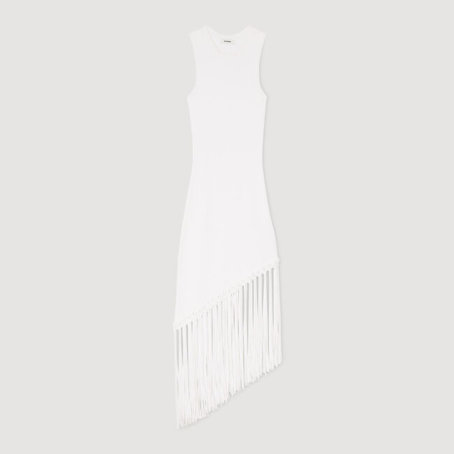 Fringed crochet maxi dress