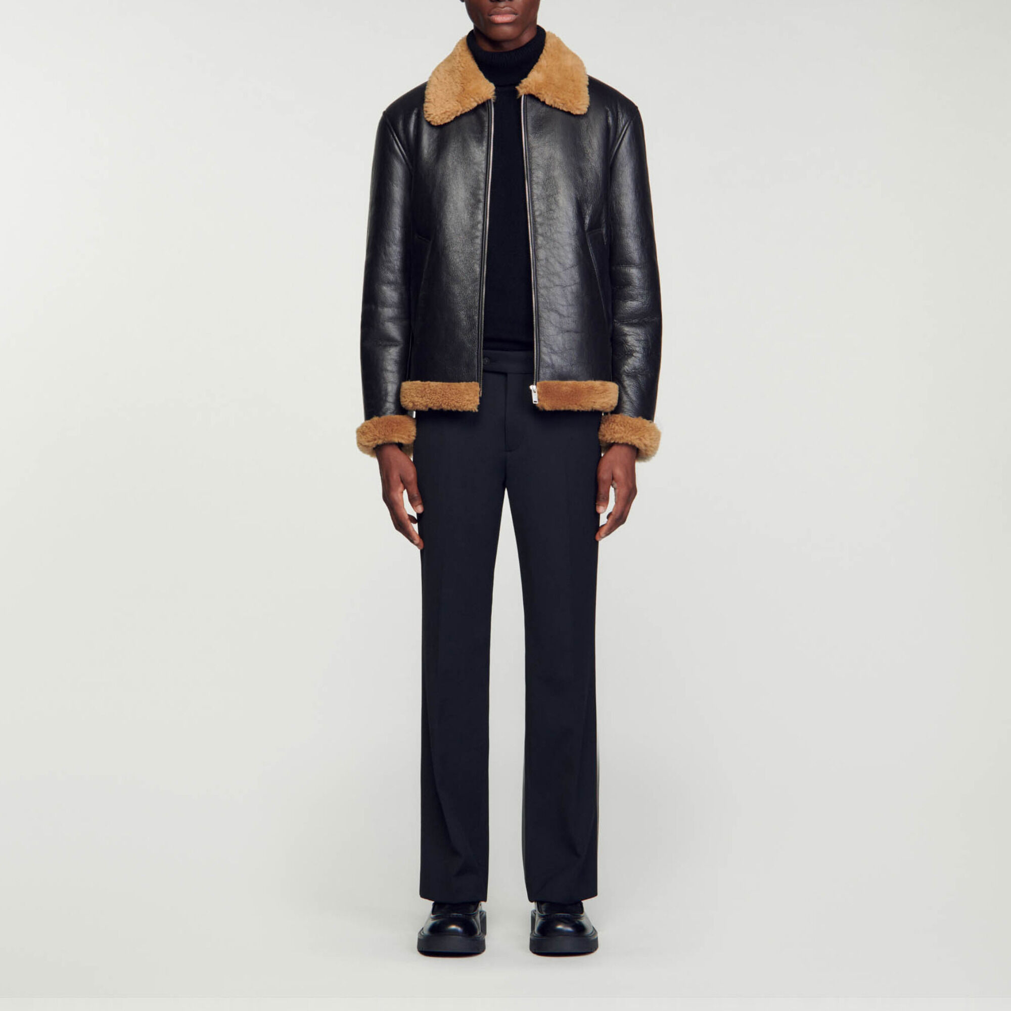 Oversized shearling jacket