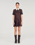 Printed satin-effect short dress