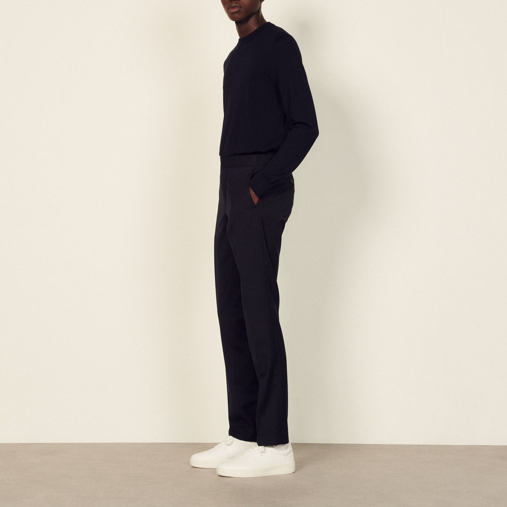 Straight-leg virgin wool trousers
