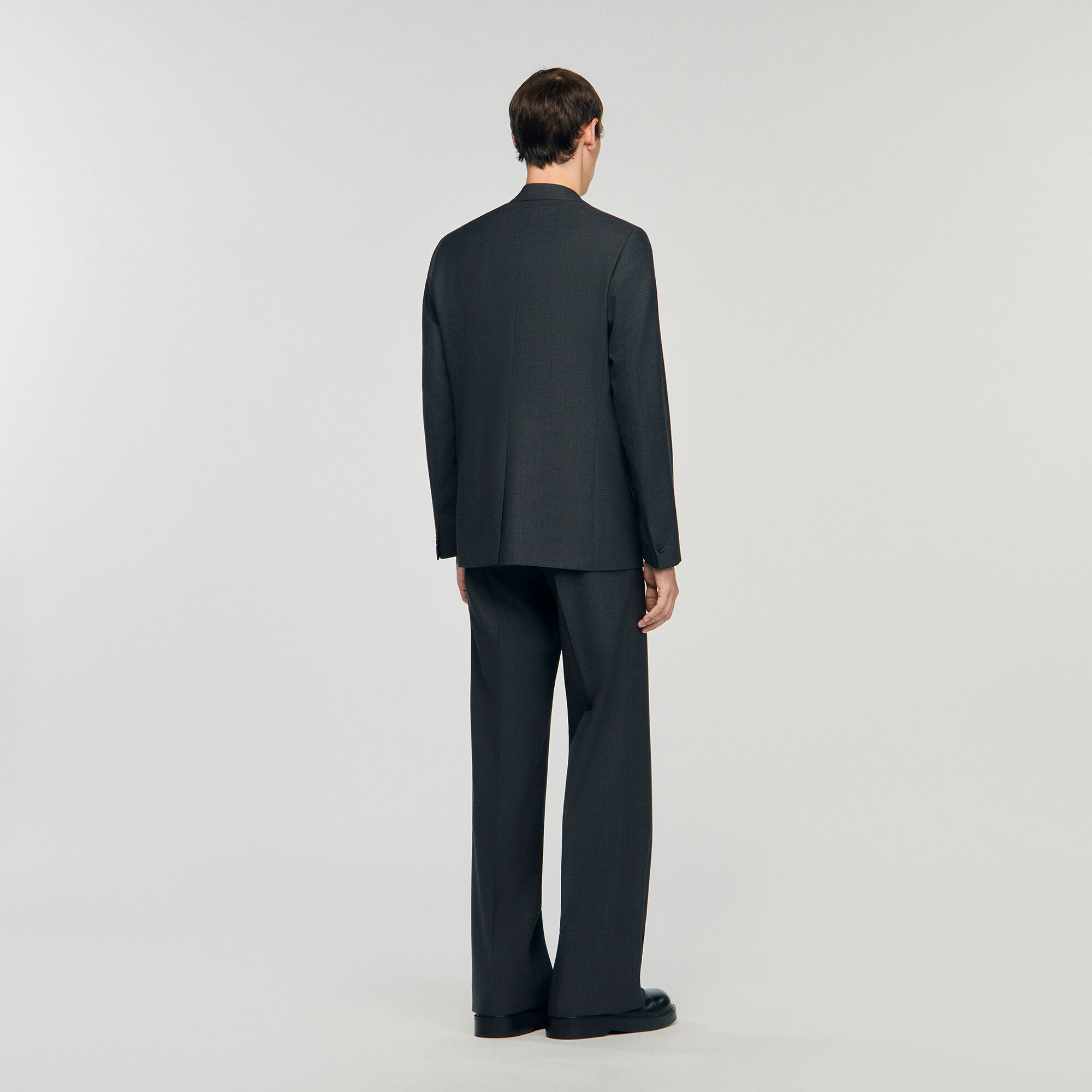 Wide wool suit jacket