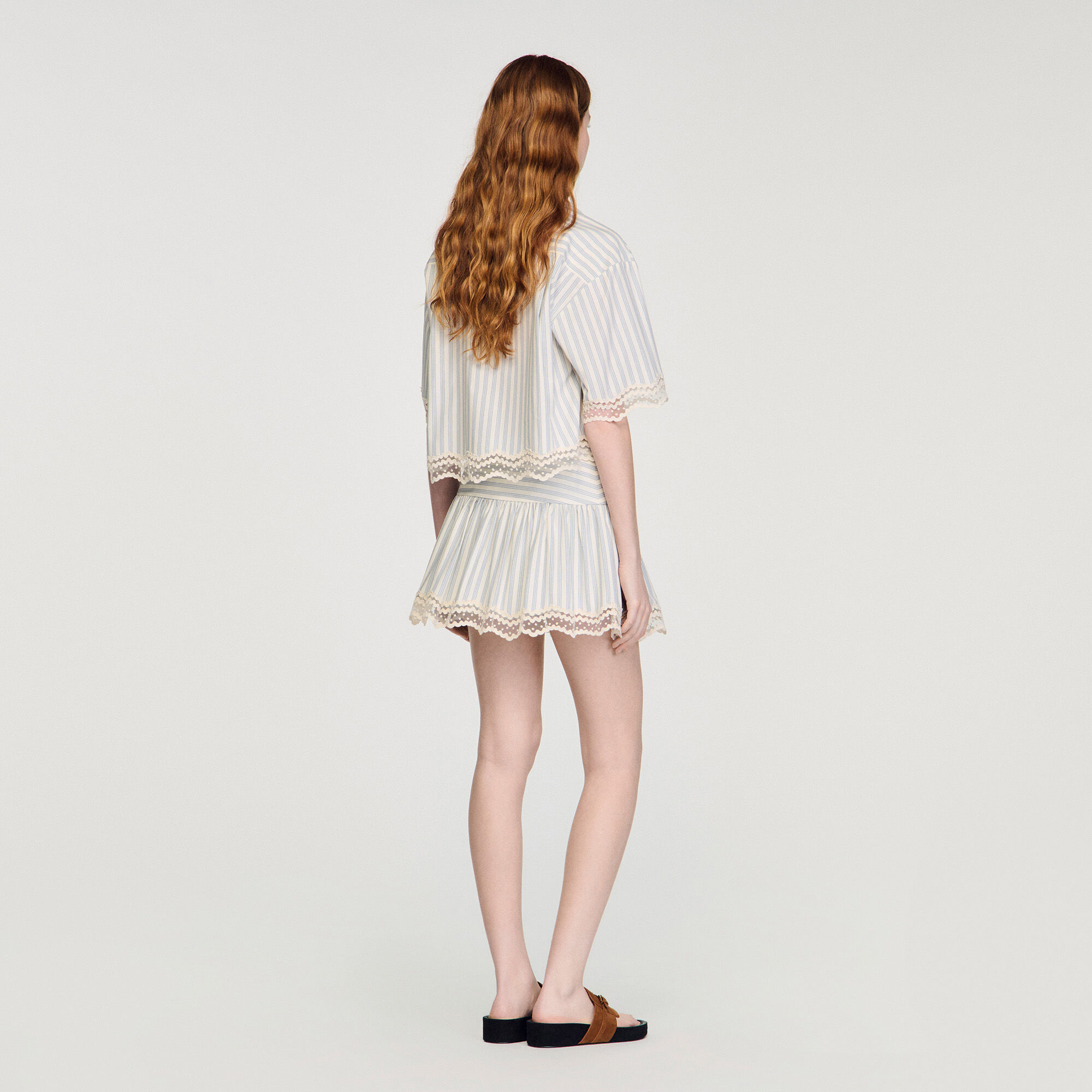 Striped cotton skort