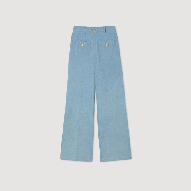 Faded high-rise wide-leg jeans