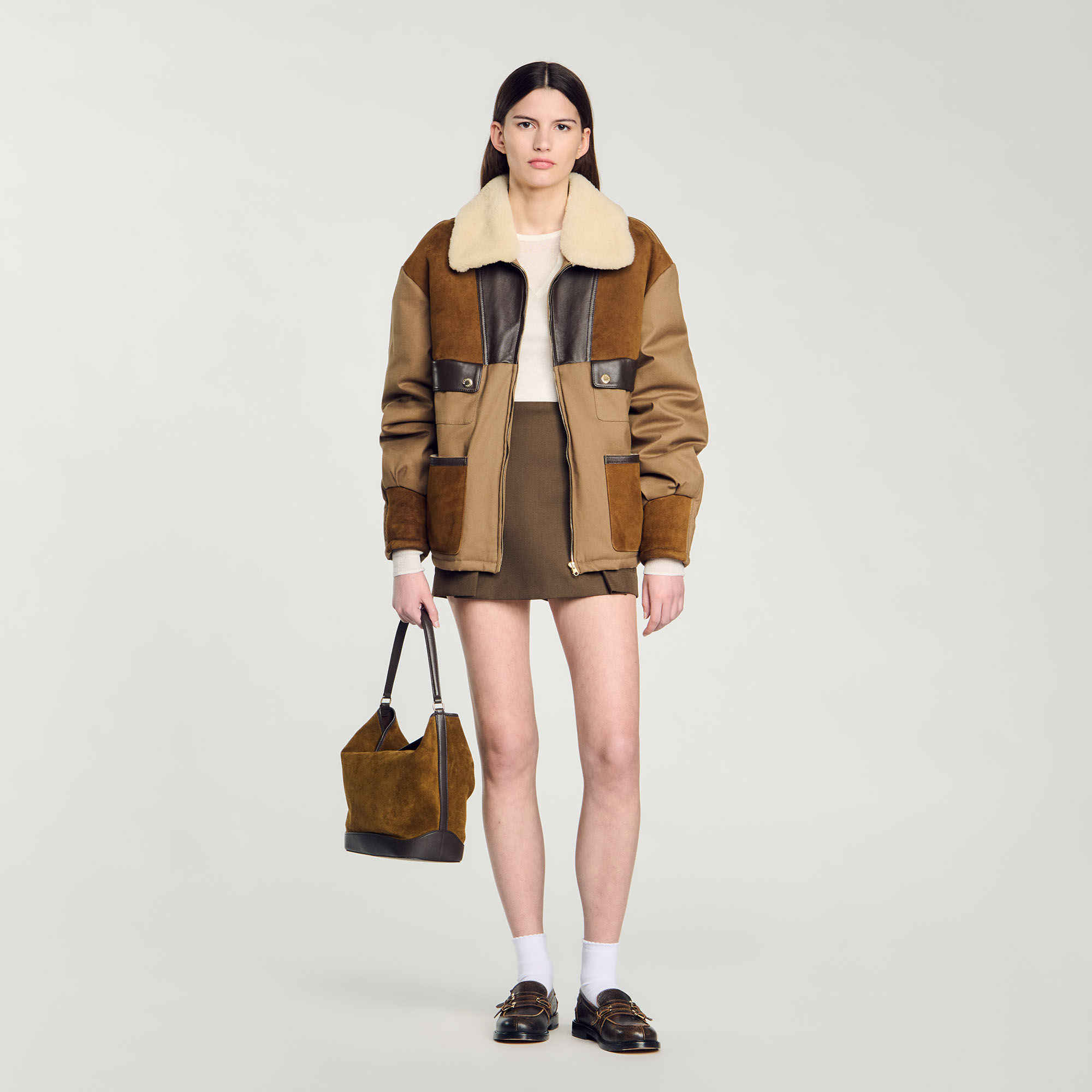 Shearling coats for women Sandro Paris