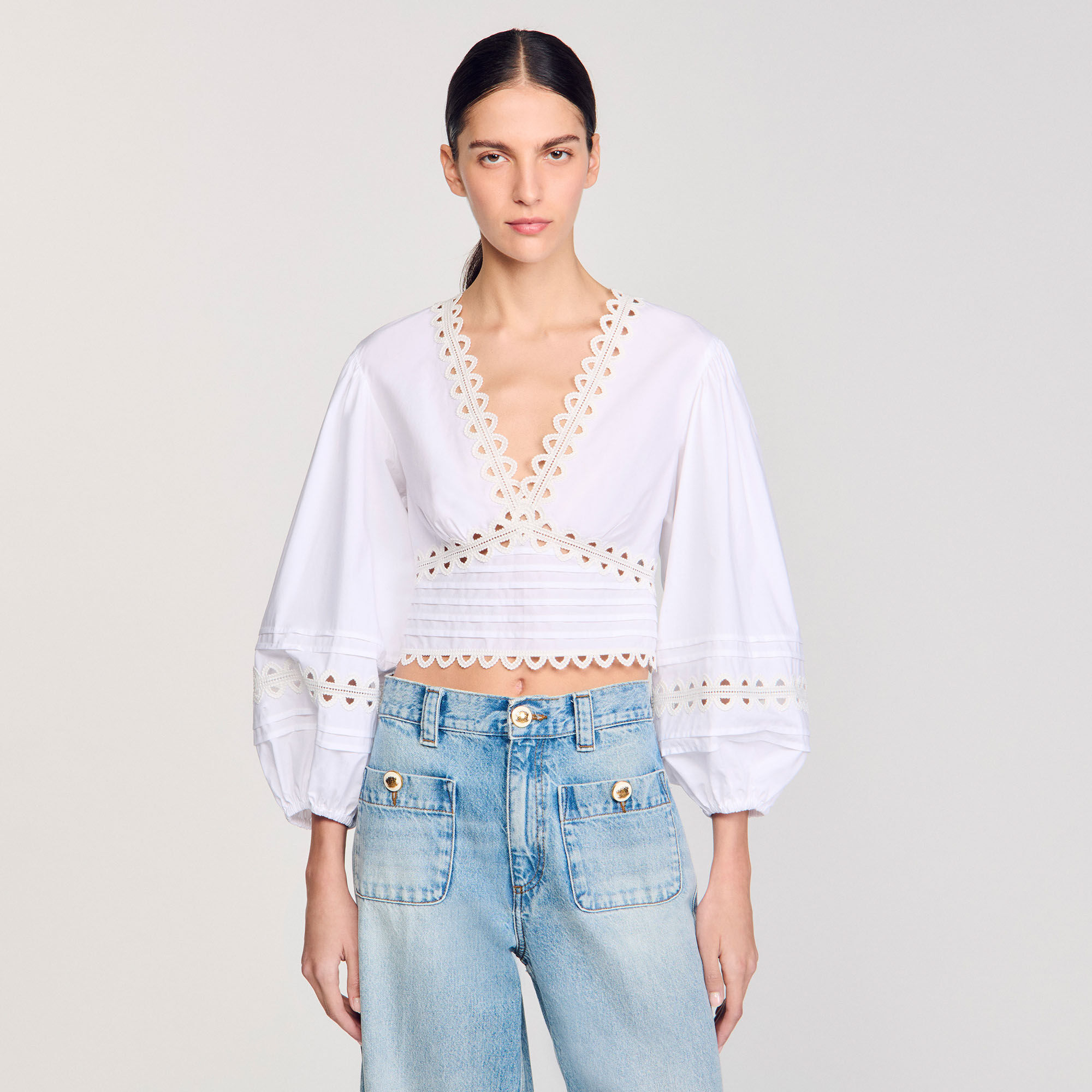 Poplin crop top