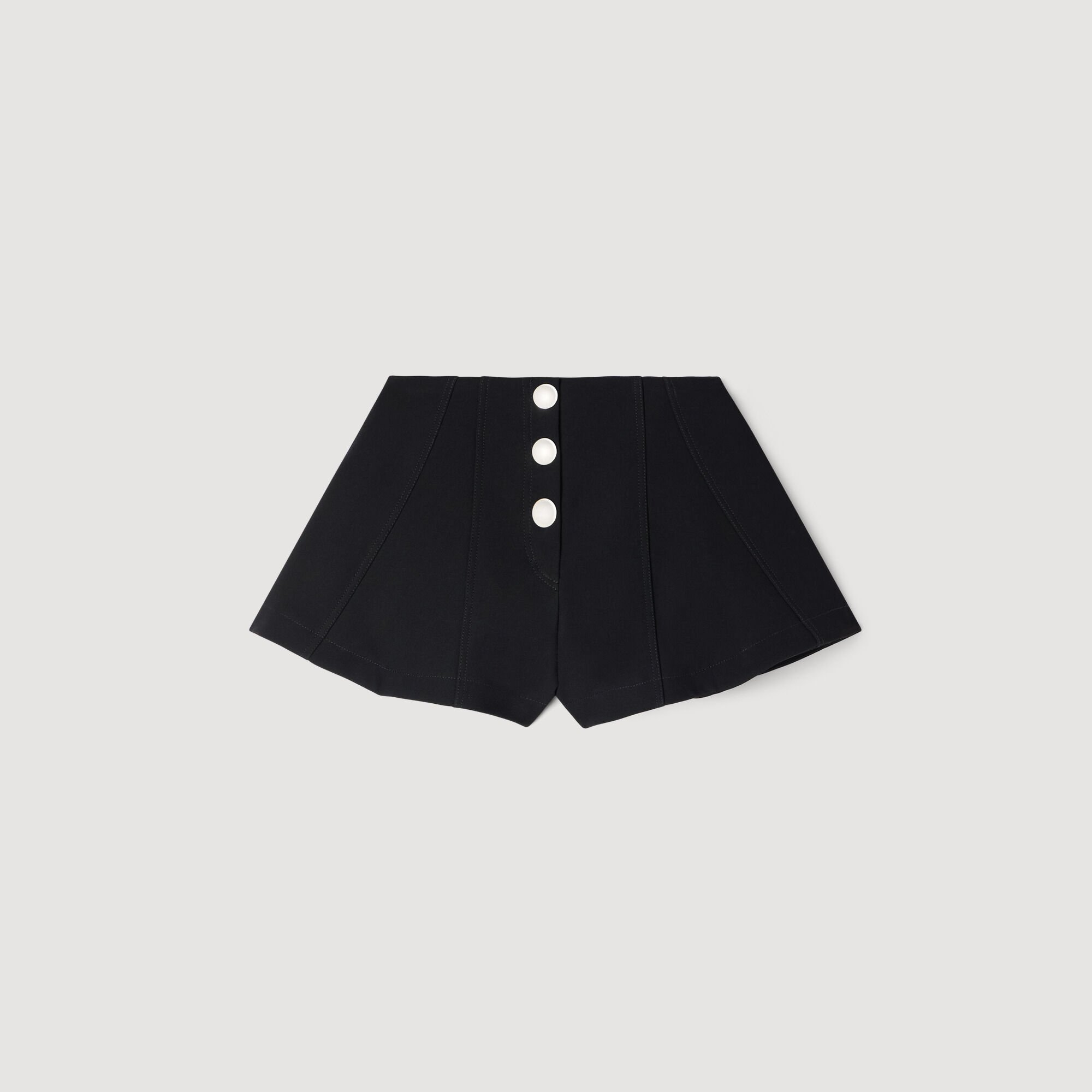 Press-stud flared shorts