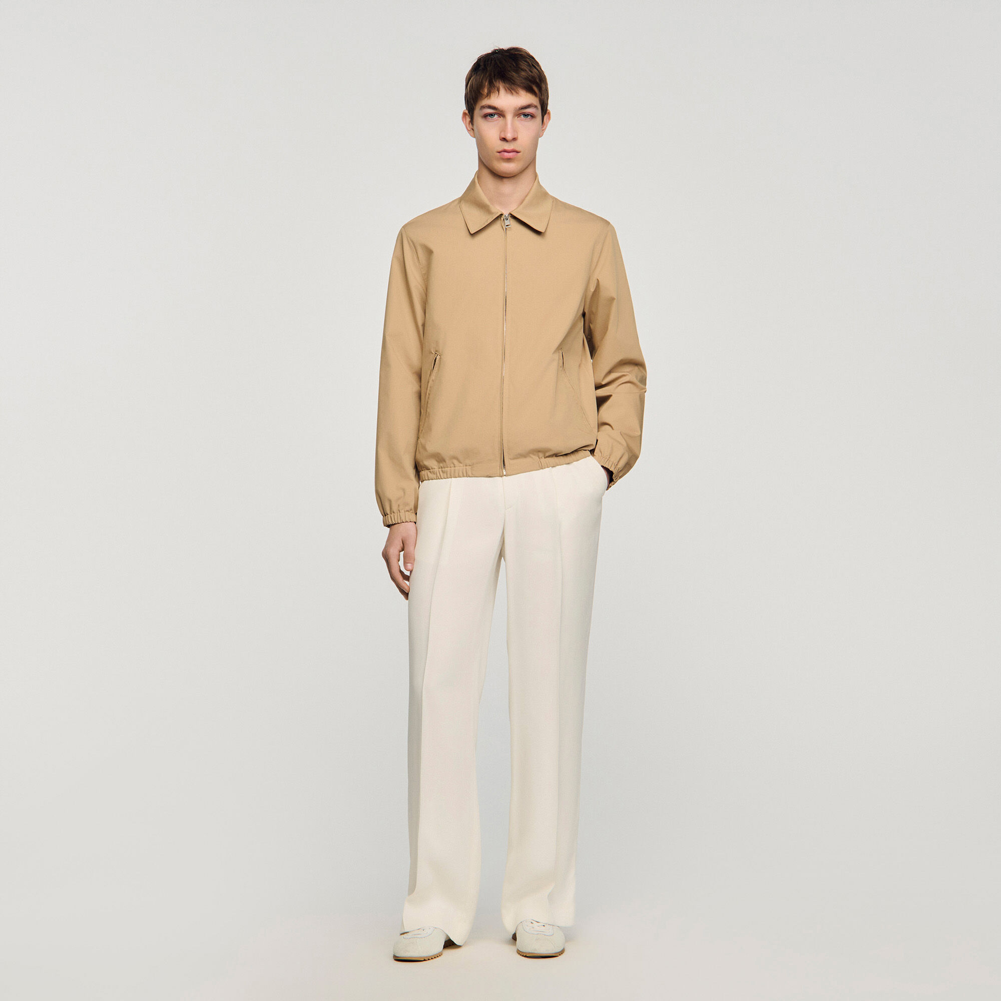 Zip-up cotton jacket