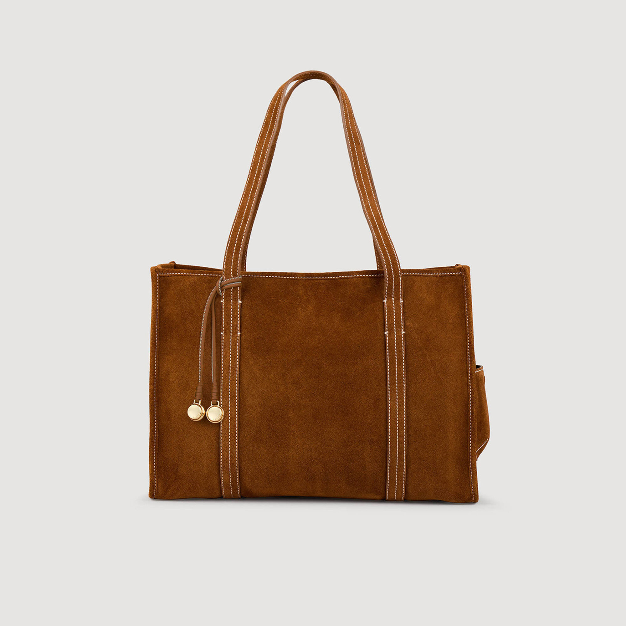 Suede shopping bag
