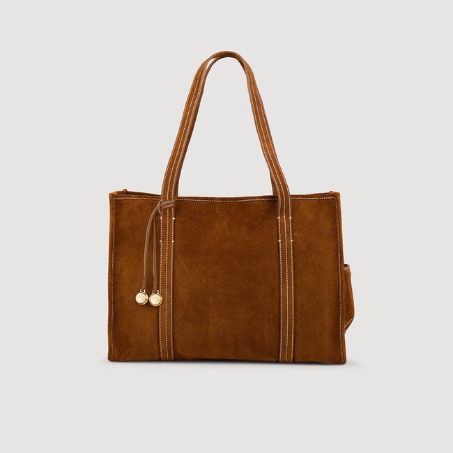 Suede shopping bag