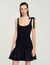 Dual-material short dress