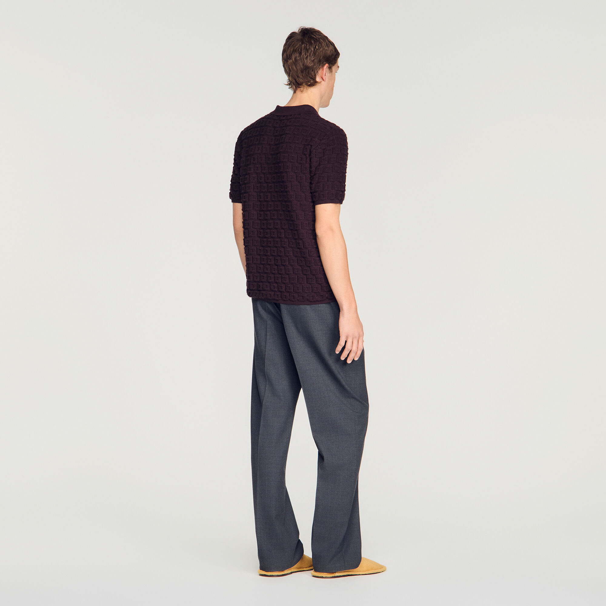 Terry knit polo shirt