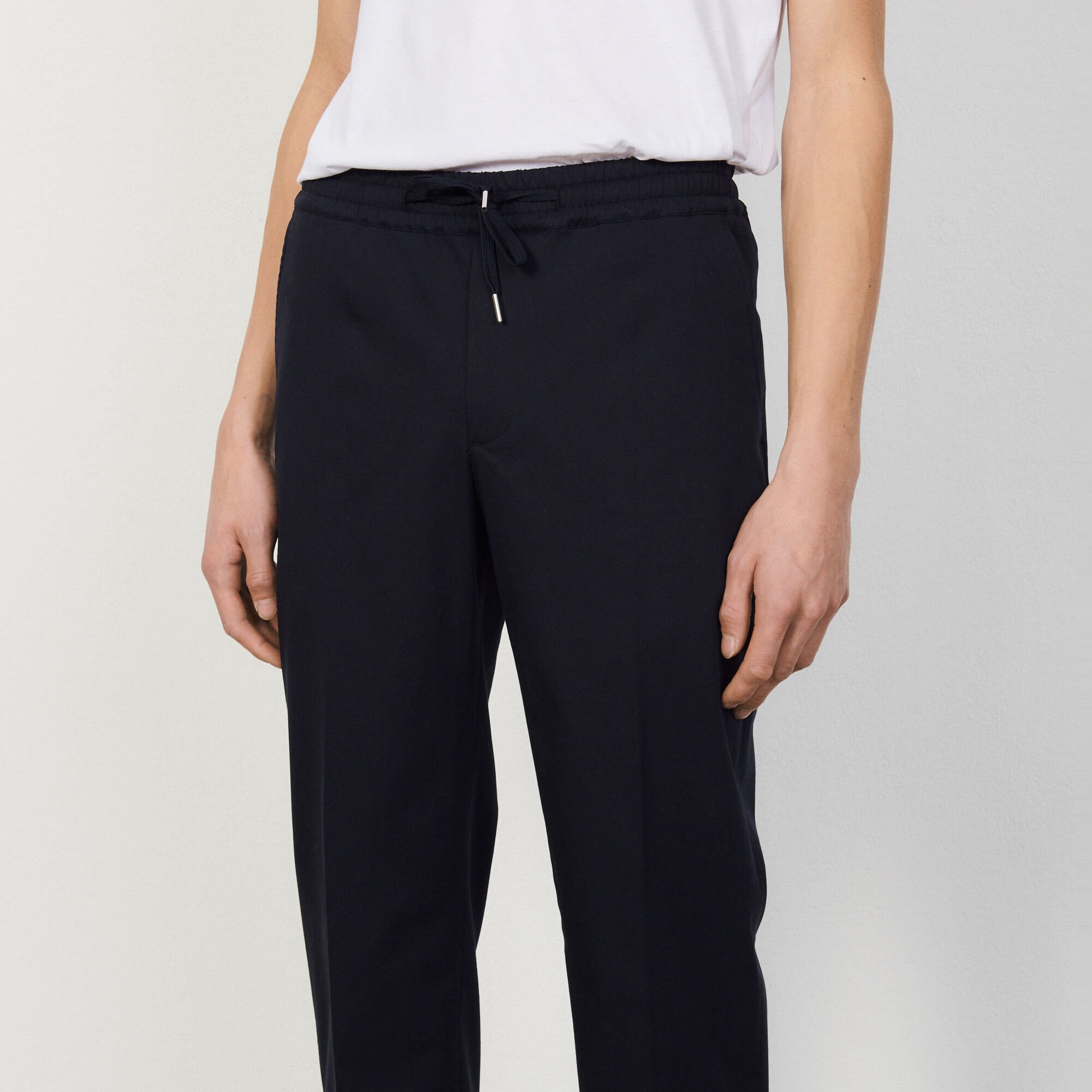 Cotton carrot-fit trousers