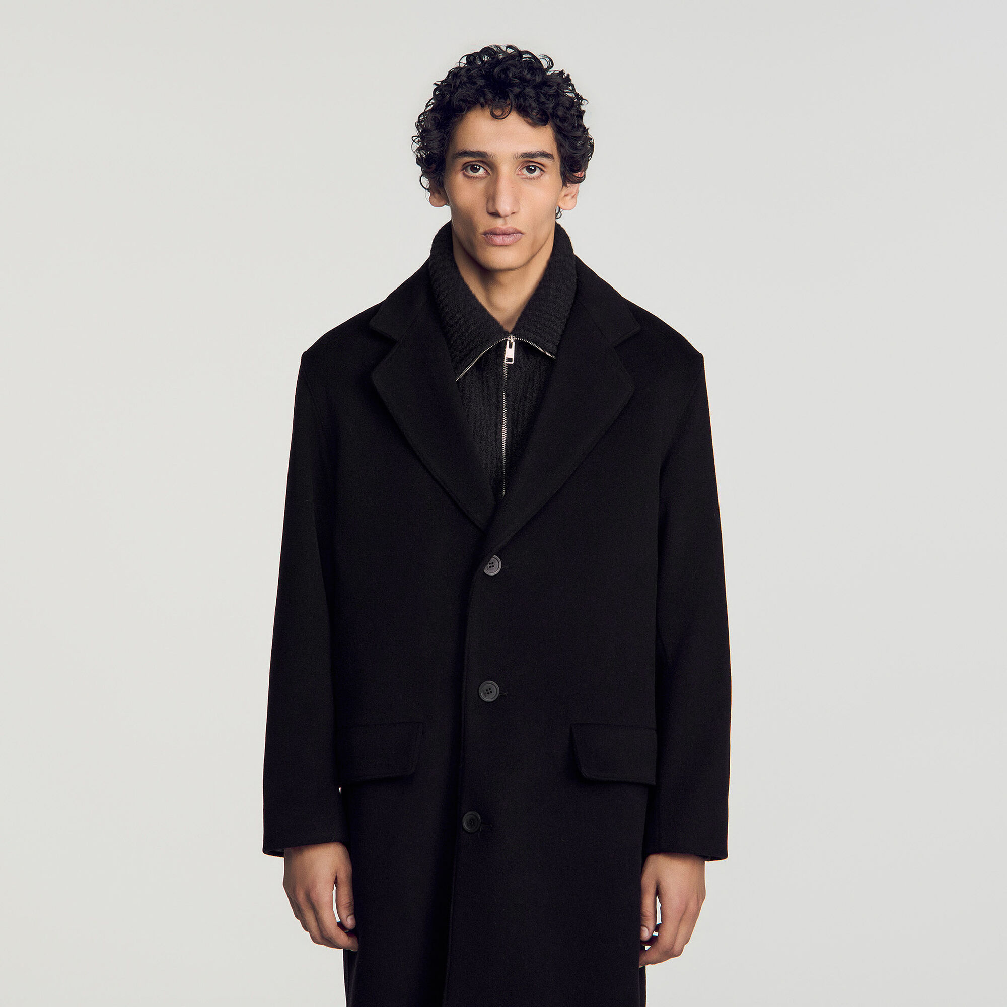 Long wool and cashmere coat - Men | Sandro