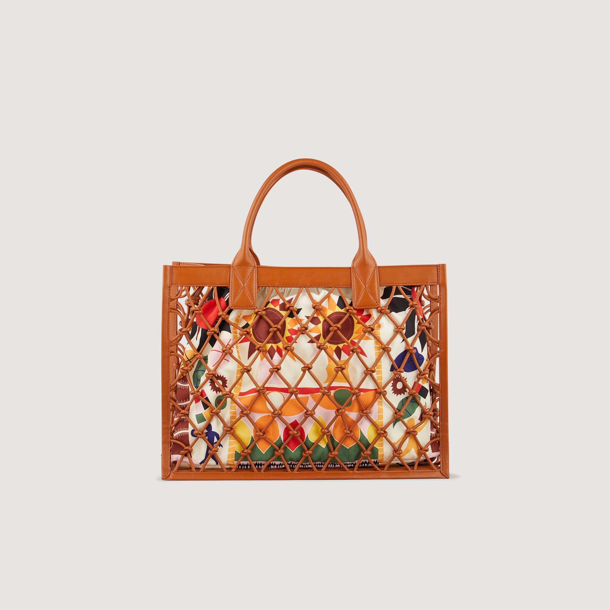 Lace up leather Kasbah tote bag