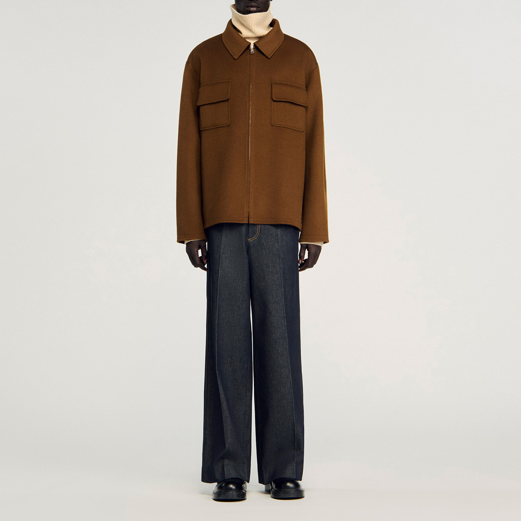 Zipped wool overshirt - Men | Sandro
