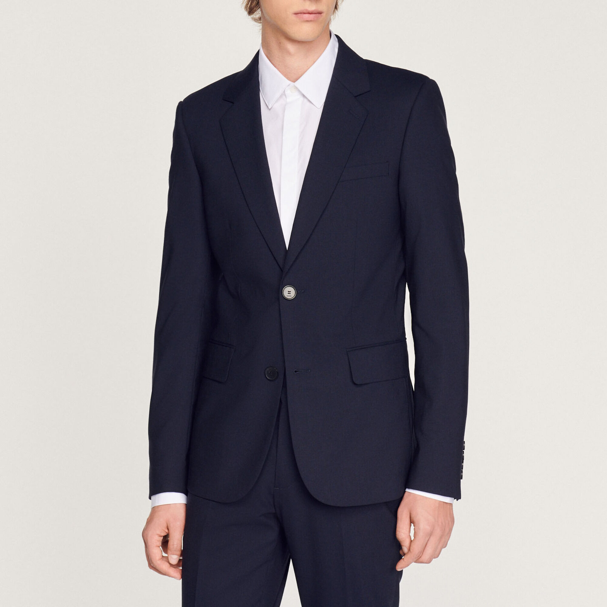 Stretch wool suit jacket