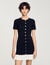 Short knit dress with ruffle