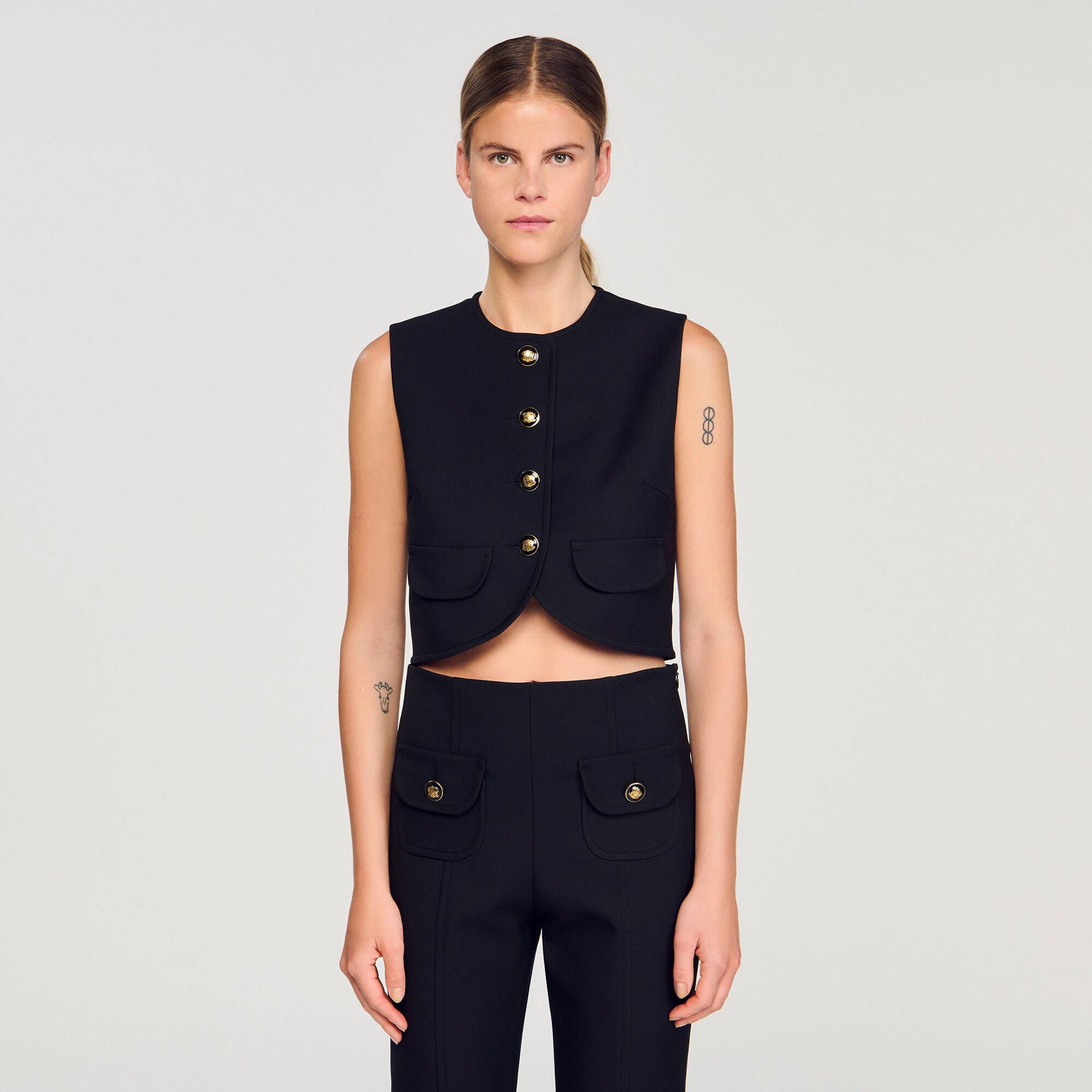 Buttoned crop top