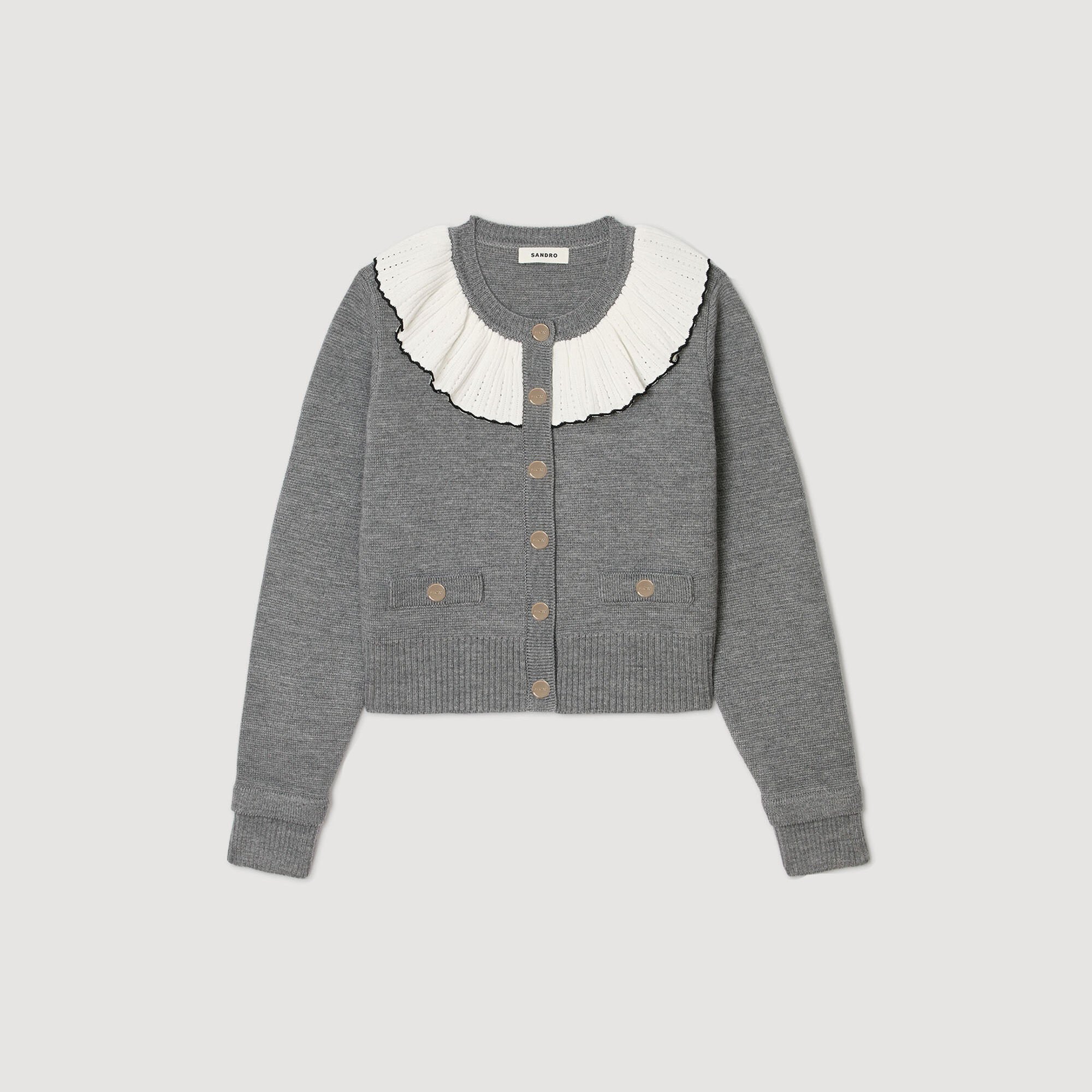 Cardigan with contrast collar