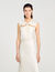 Satin maxi dress with rhinestones