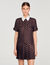 Printed satin-effect short dress