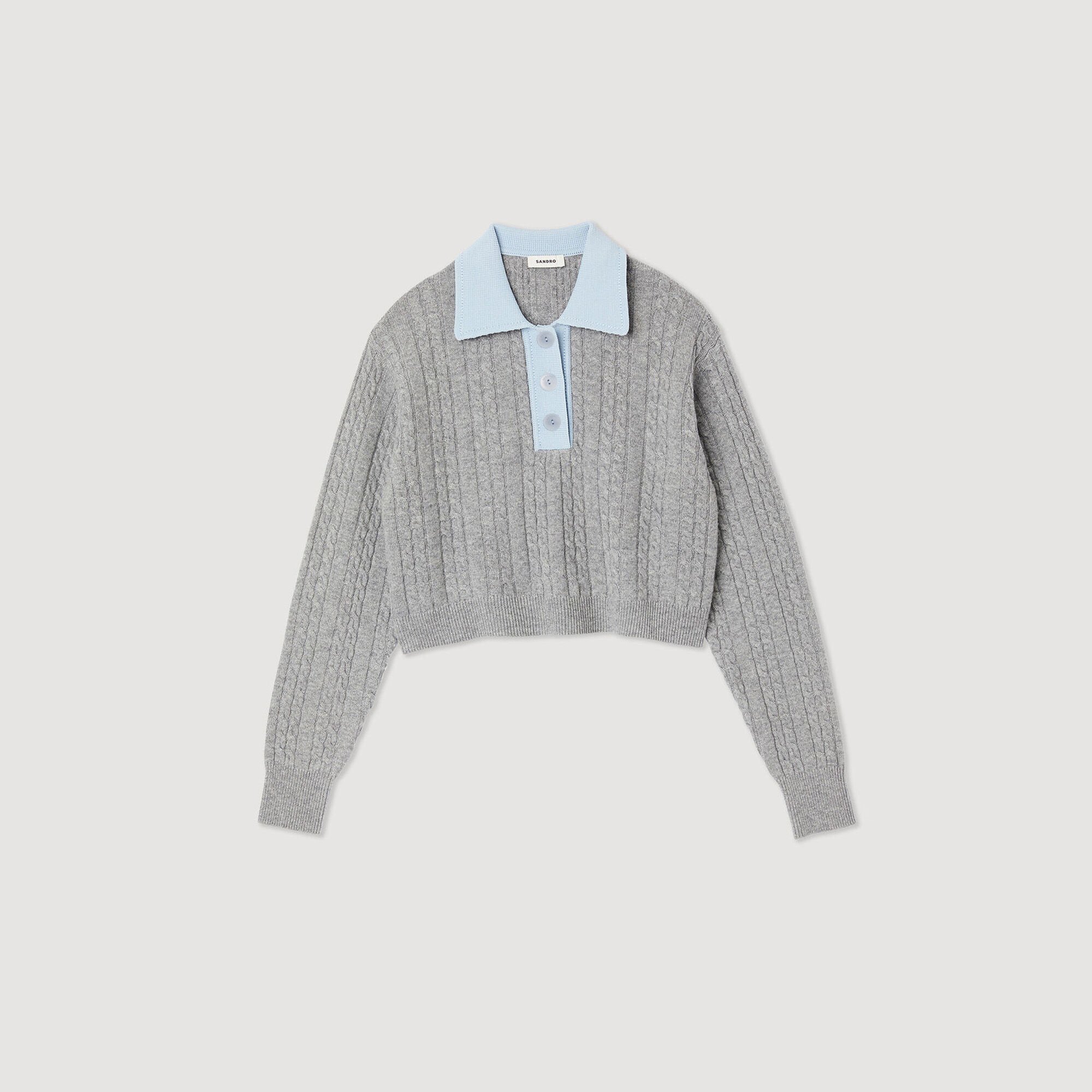 Cropped cable-knit sweater