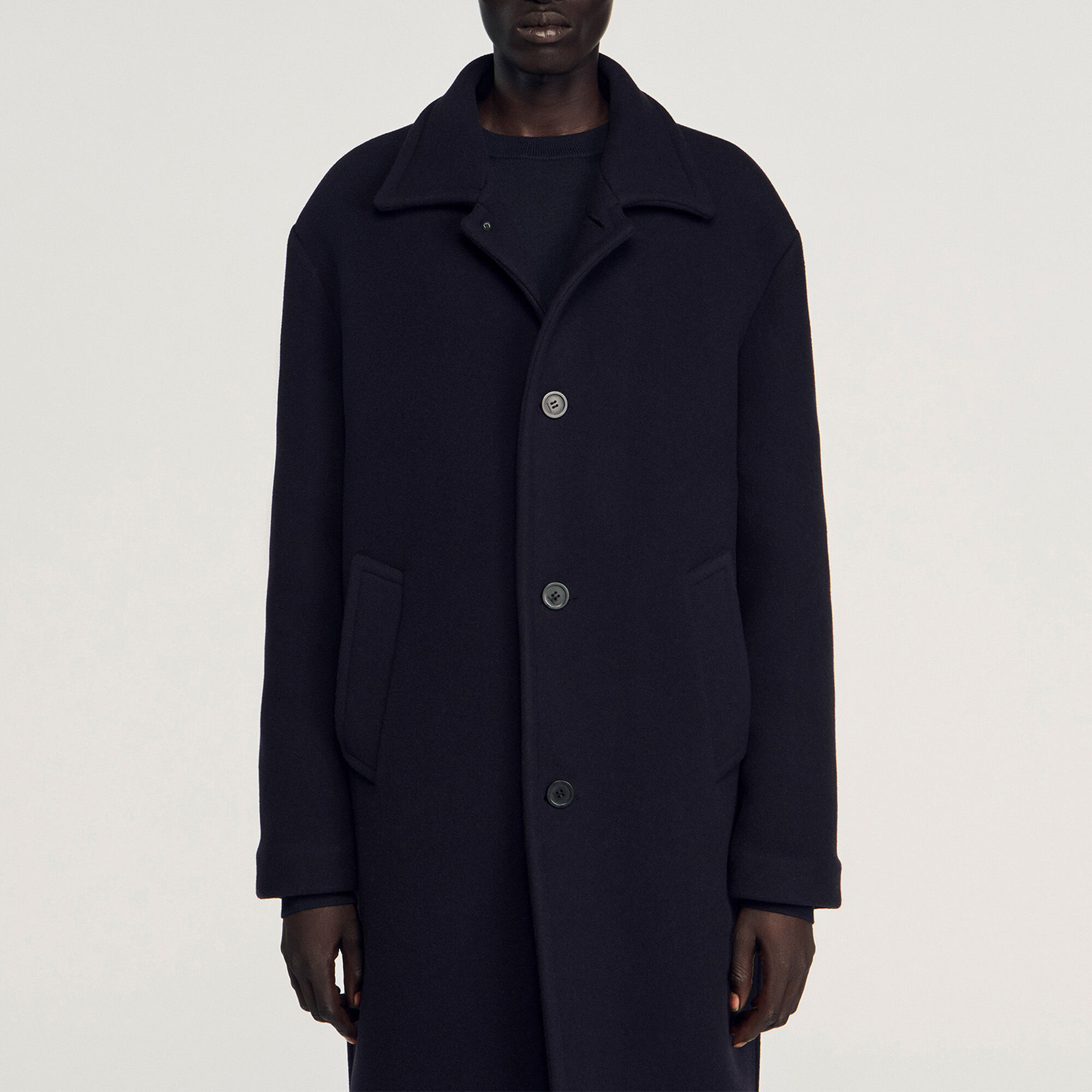 Long wool and cashmere coat - Men | Sandro