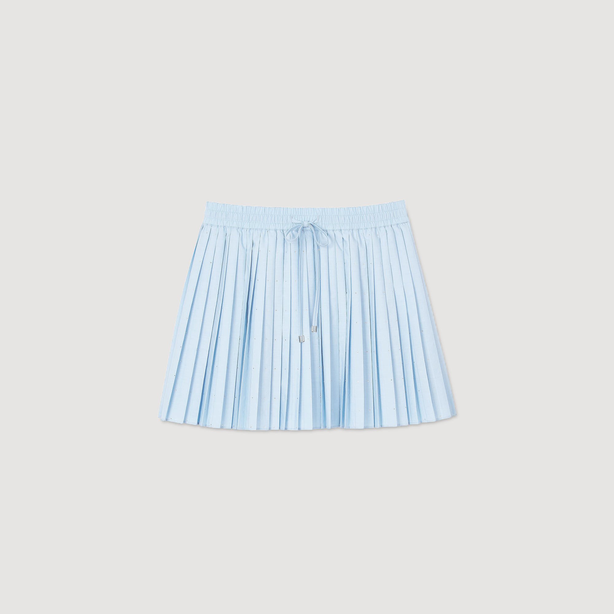 Short pleated rhinestone skirt