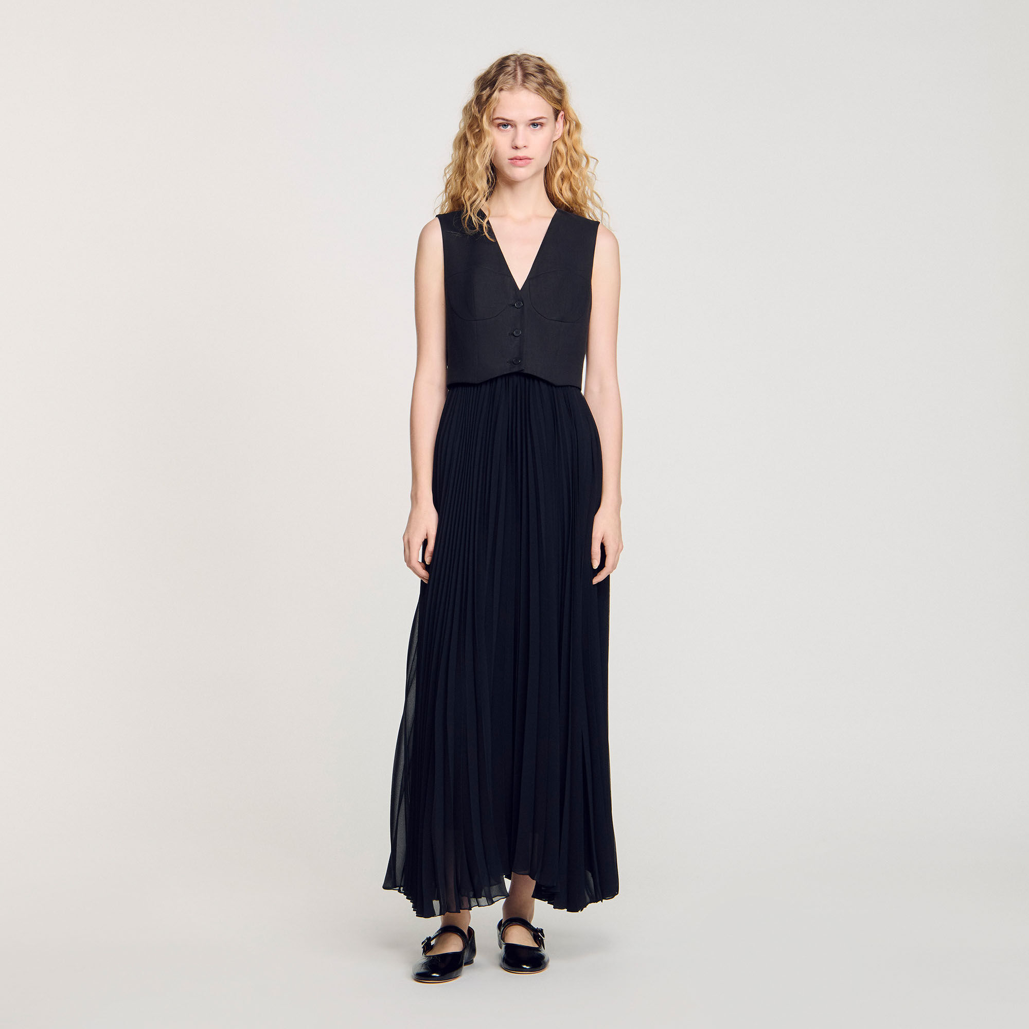 Pleated maxi dress