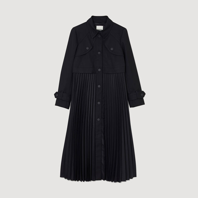 Pleated trench coat