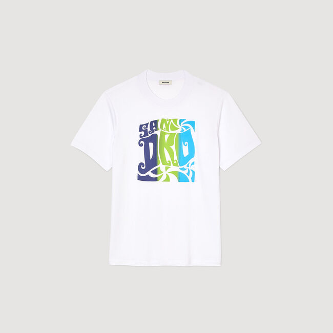 Wave print cotton T-shirt