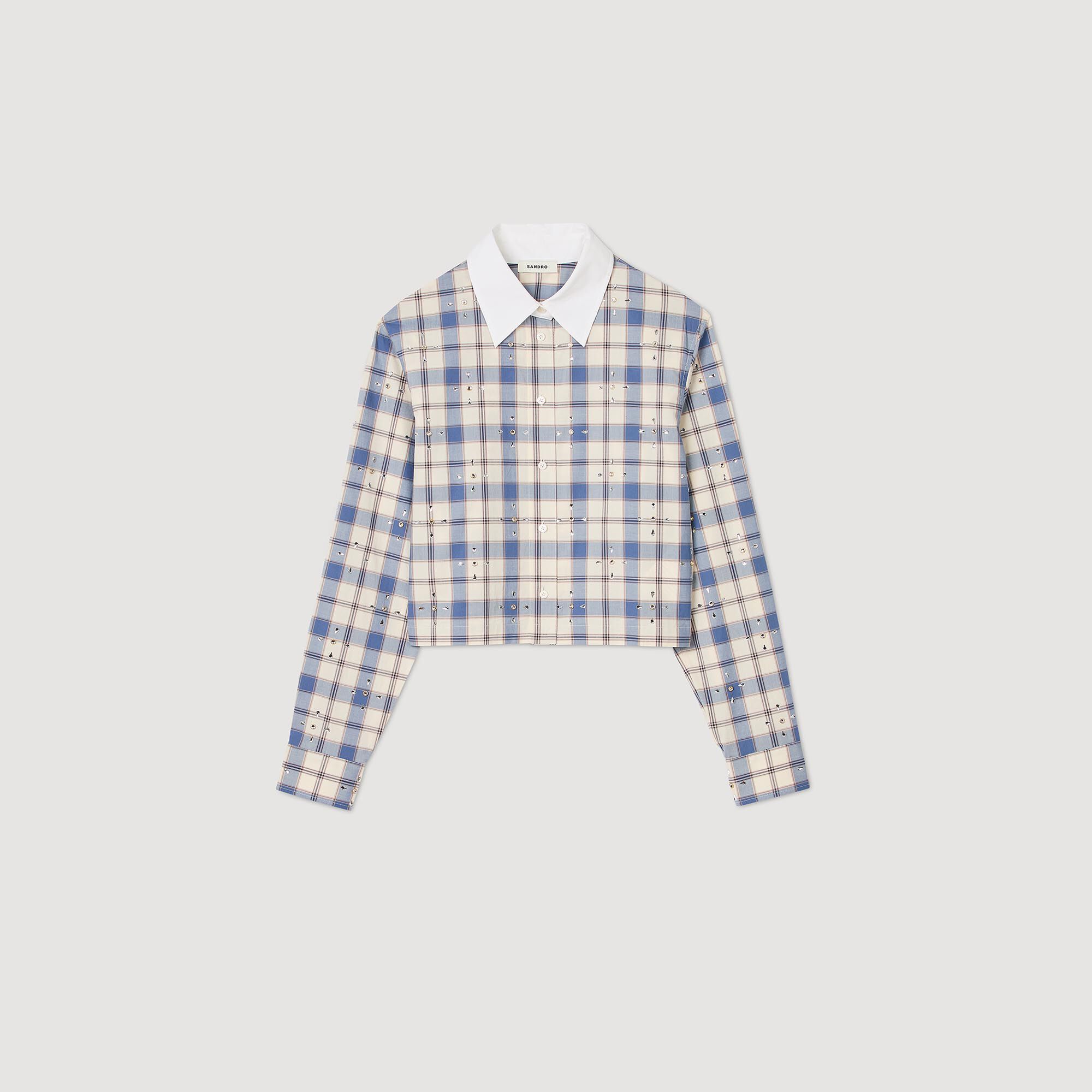 Rhinestone check shirt