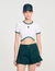 Two-tone cropped T-shirt