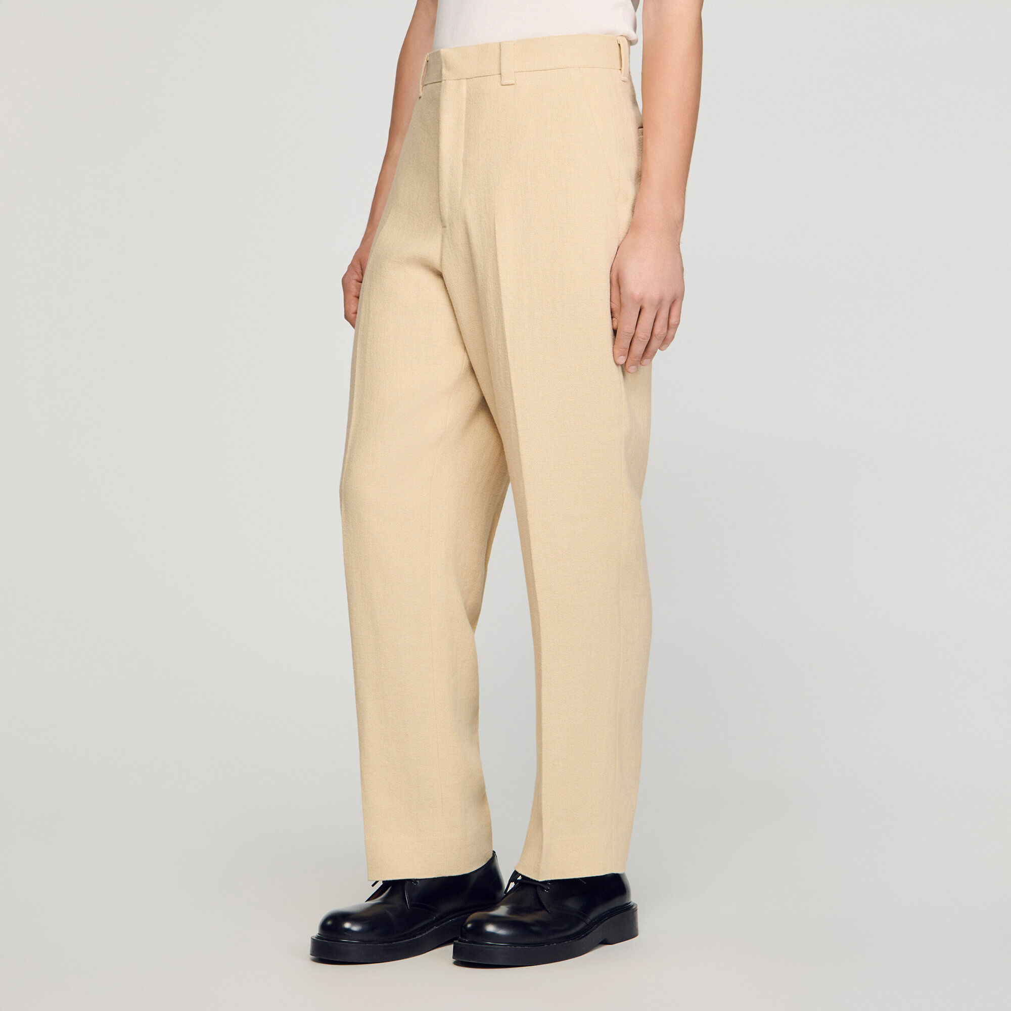 Oversized linen and cotton trousers