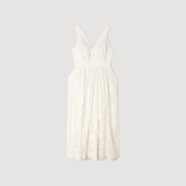 Openwork floral cotton maxi dress