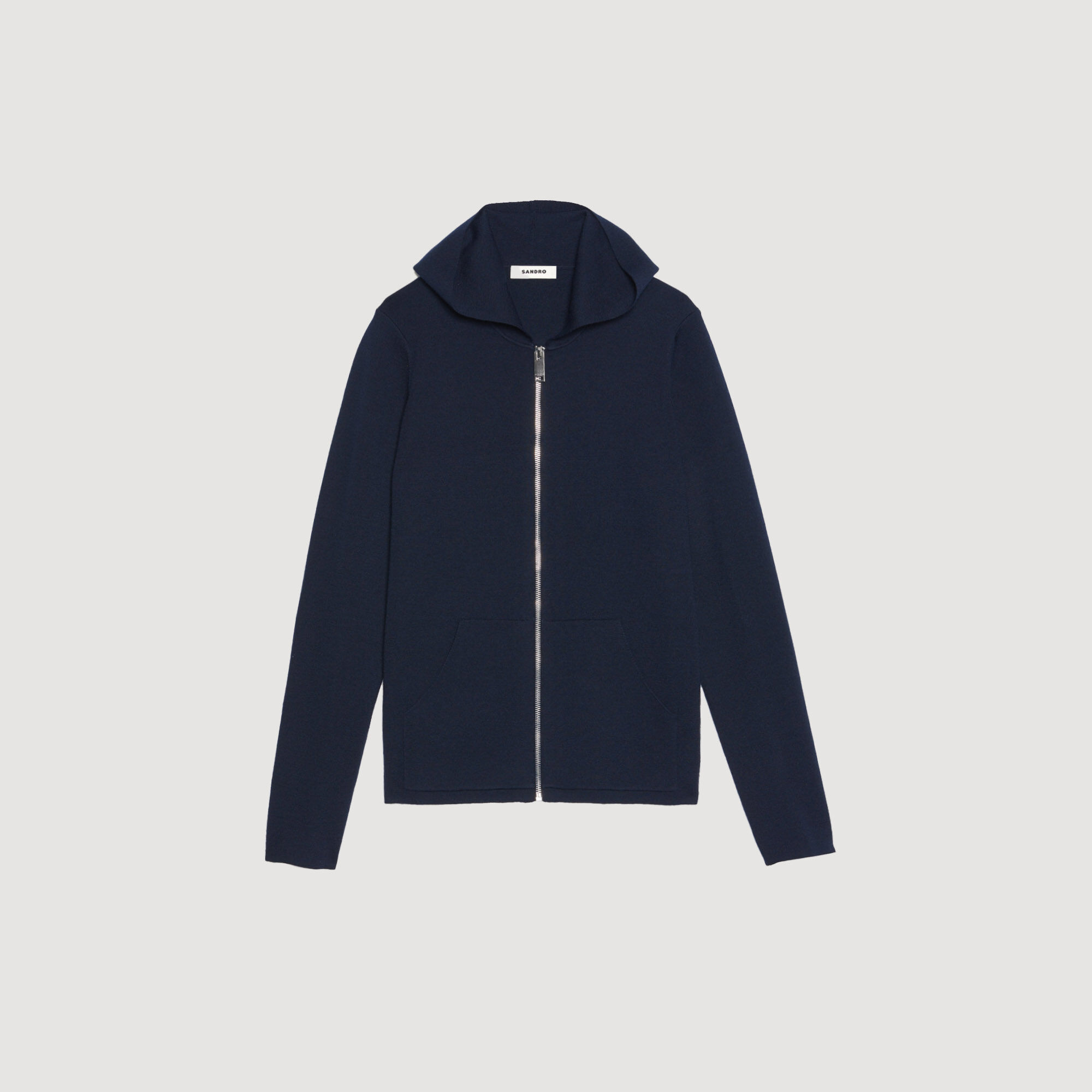 Zipped cardigan with hood