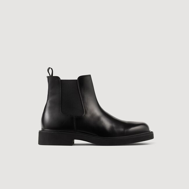 Glazed leather Chelsea boots