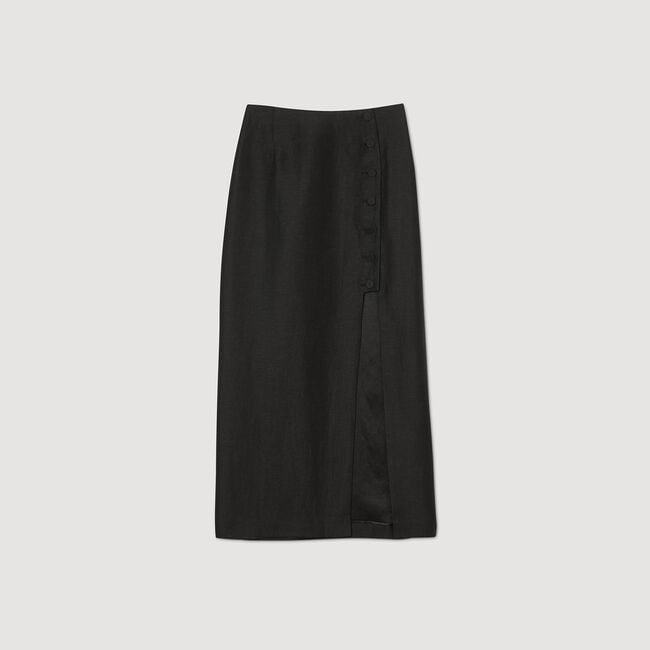 Slit midi skirt