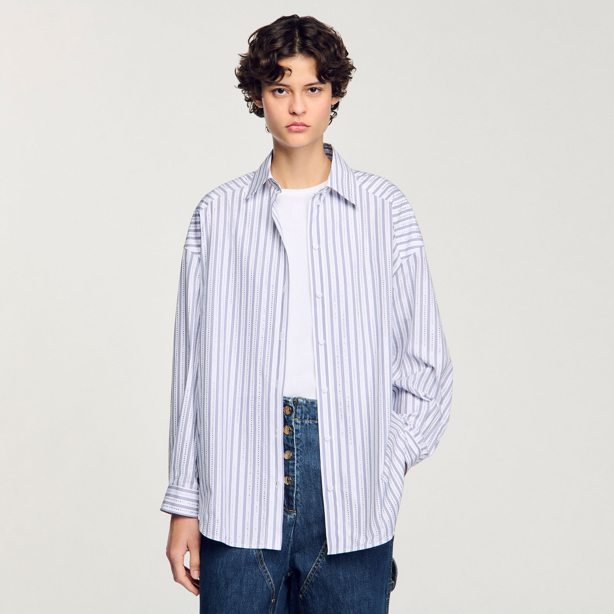 Striped rhinestone shirt