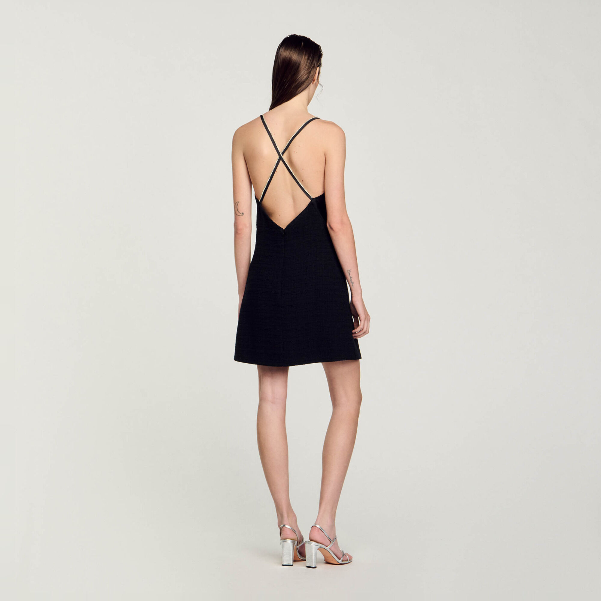 Short dress with rhinestone straps - Women | Sandro
