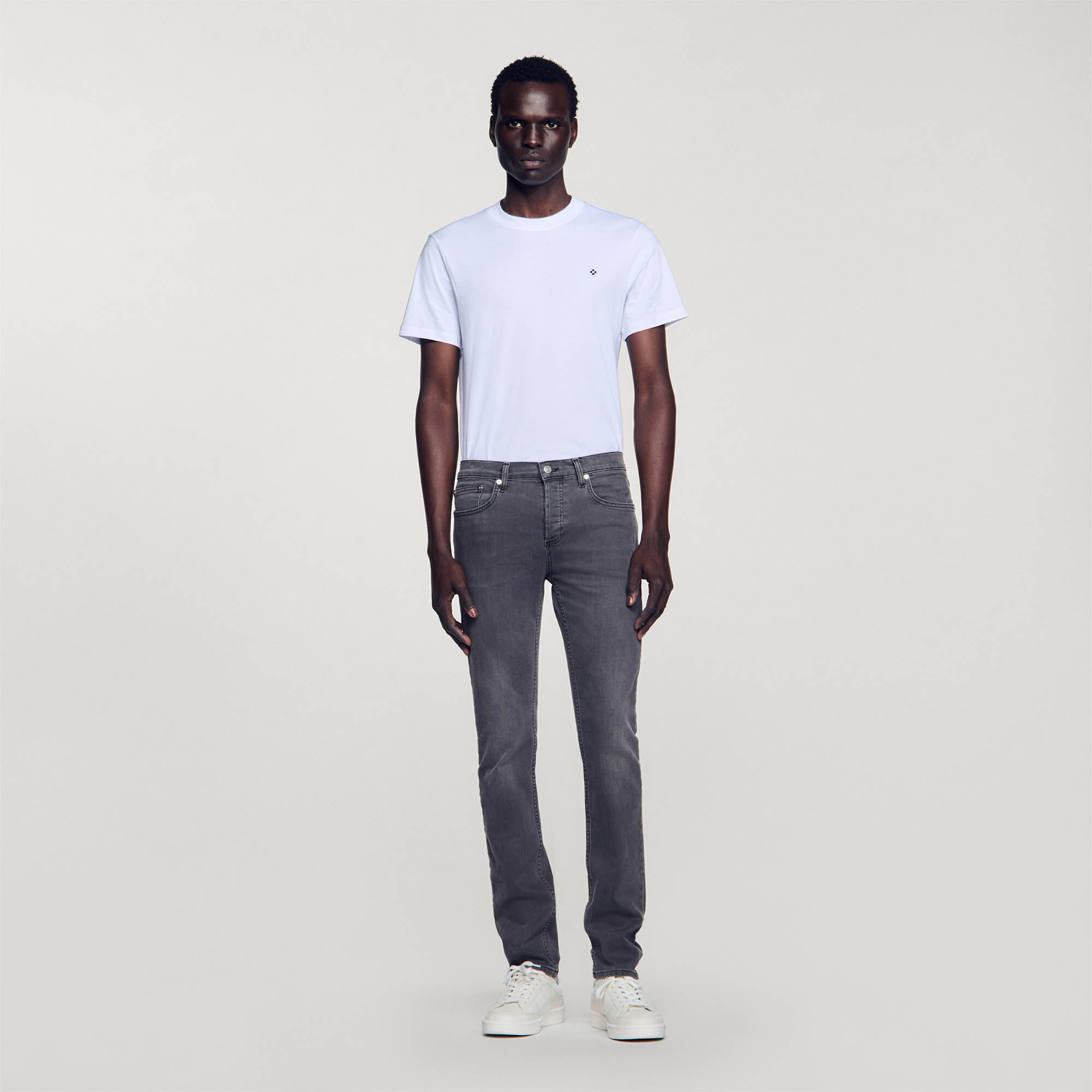 Washed grey jeans
