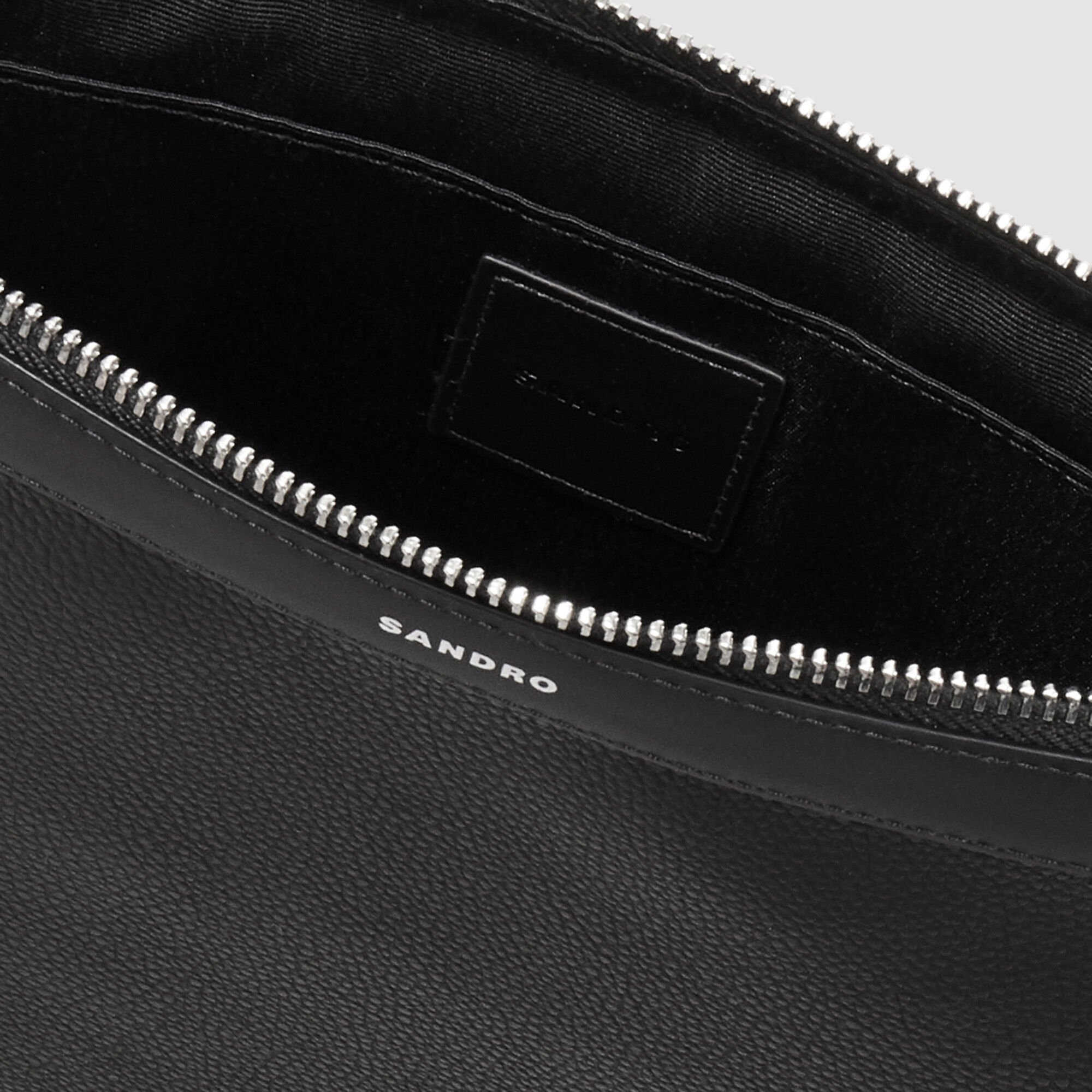 Zipped pouch in coated canvas