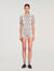 Diamond-pattern knit shorts