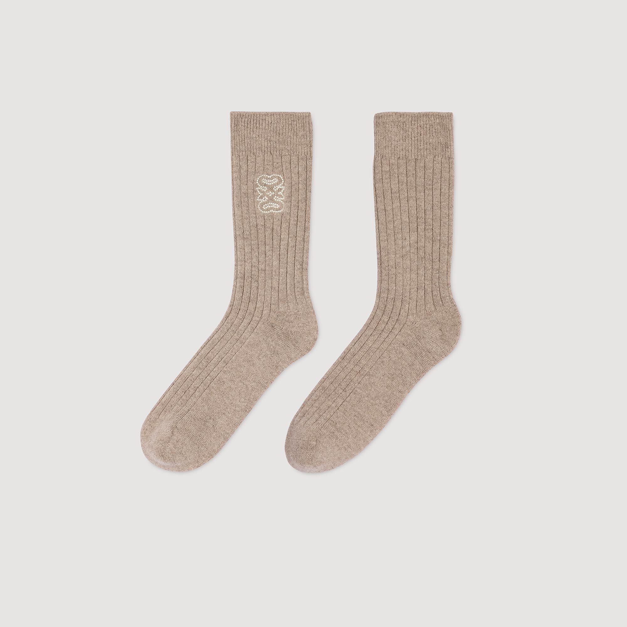 Embroidered cashemere socks - Women | Sandro